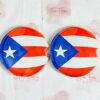 Puerto Rican flag car coasters with notch for easy removal.