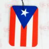 Car air freshener with the design of the Puerto Rican flag vertically. Black stretchy string to hang from rearview mirror.