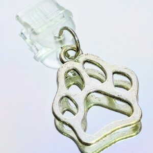 Silver Dog Paw USB-C Charm Dust Plug - Pet Lover Tech Accessory