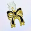 Black and gold bow USB-C charm, elegant phone dust plug accessory
