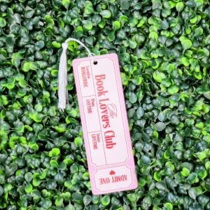 Book Lovers Club Metal Bookmark - Admit One Ticket Design, Double-Sided