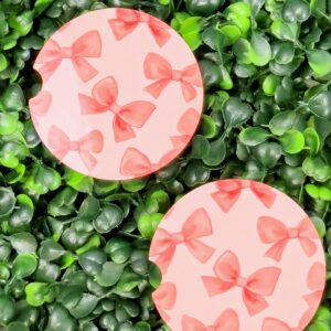Large Bows Car Coasters - MDF with Cork Backing (Set of 2)
