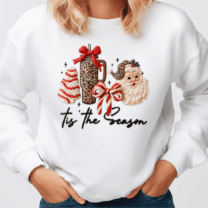 ‘Tis The Season Leopard Santa Crewneck
